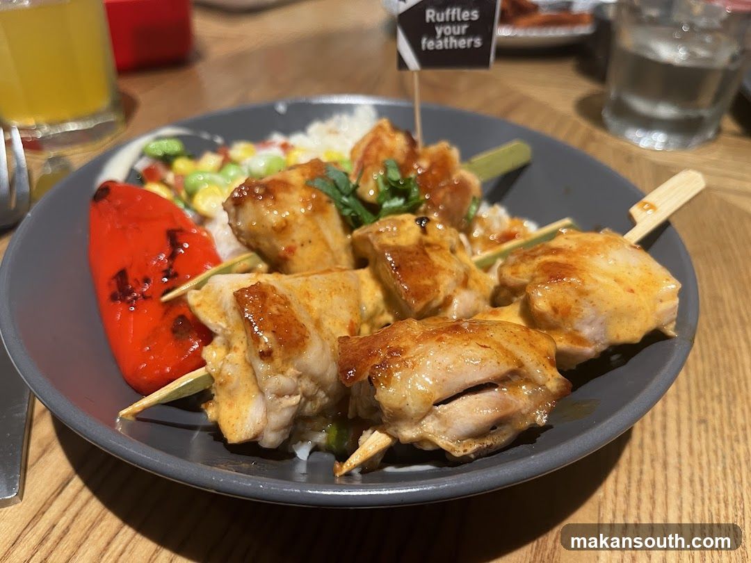 Chicken Skewers with Rice and Vegetables