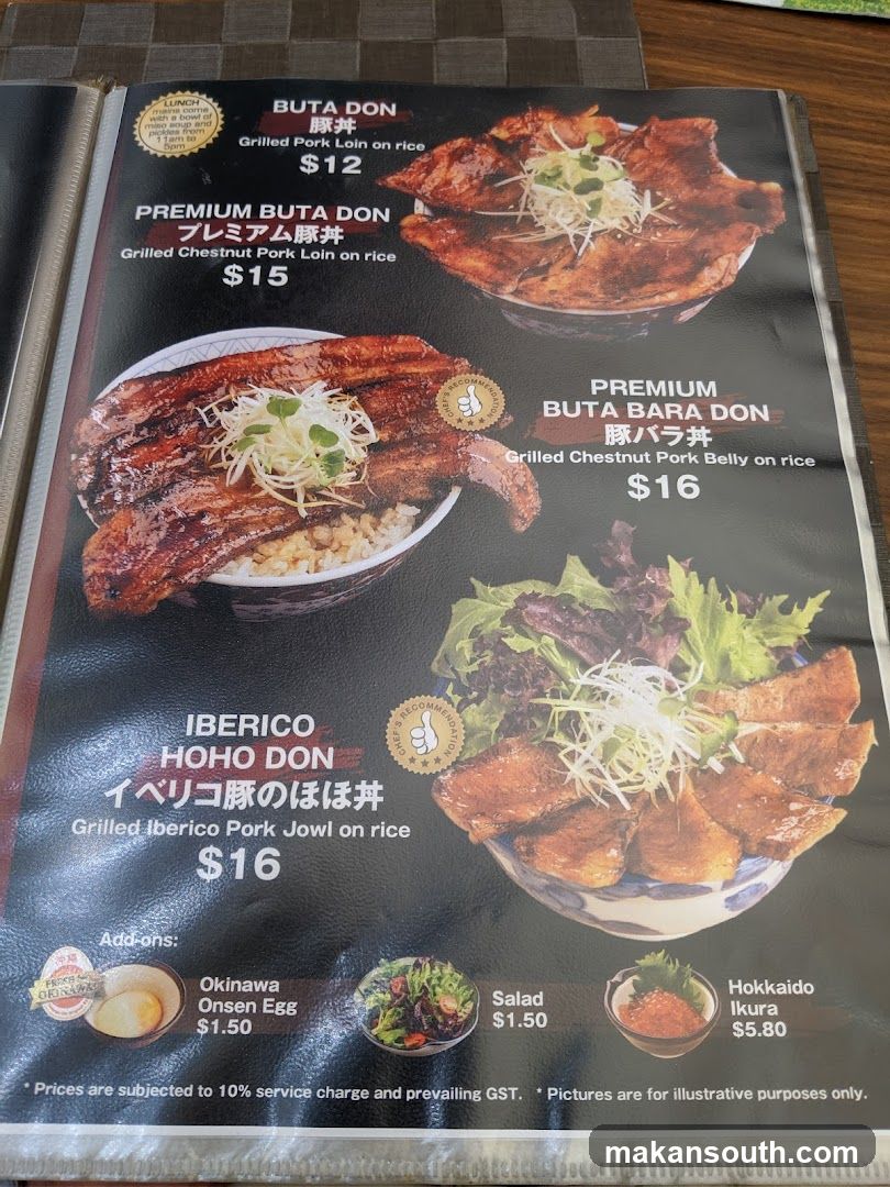 Donburi Menu
