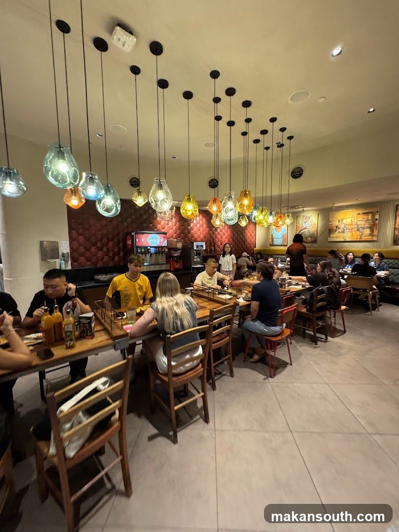 Restaurant Interior with Patrons