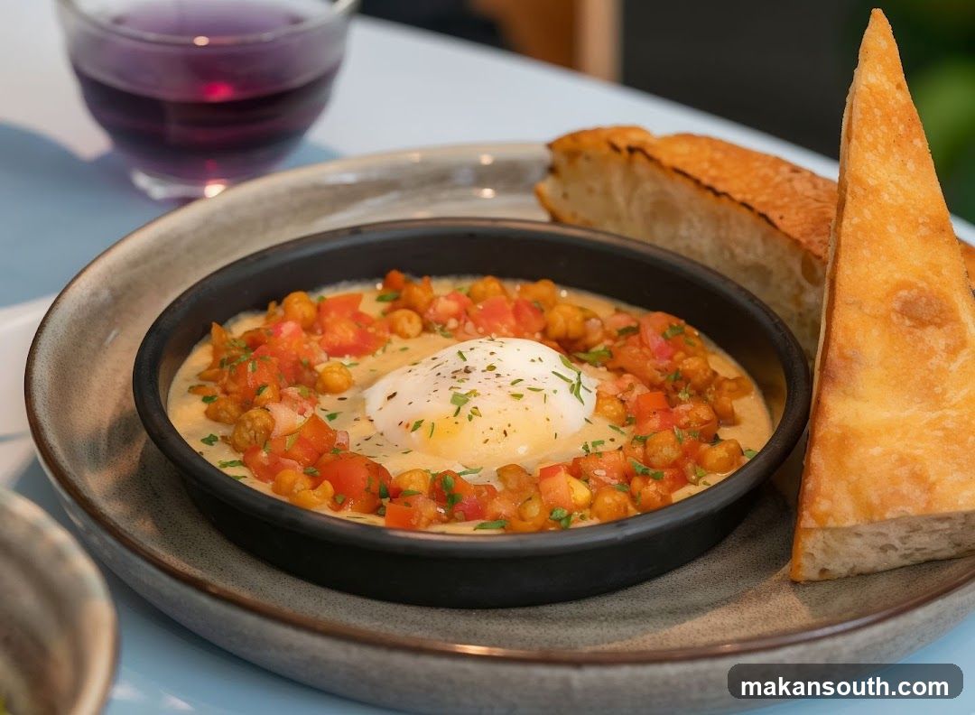 Egg and Chickpea Dish with Bread