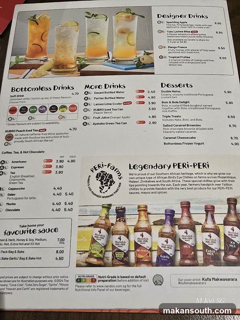Nando's Menu