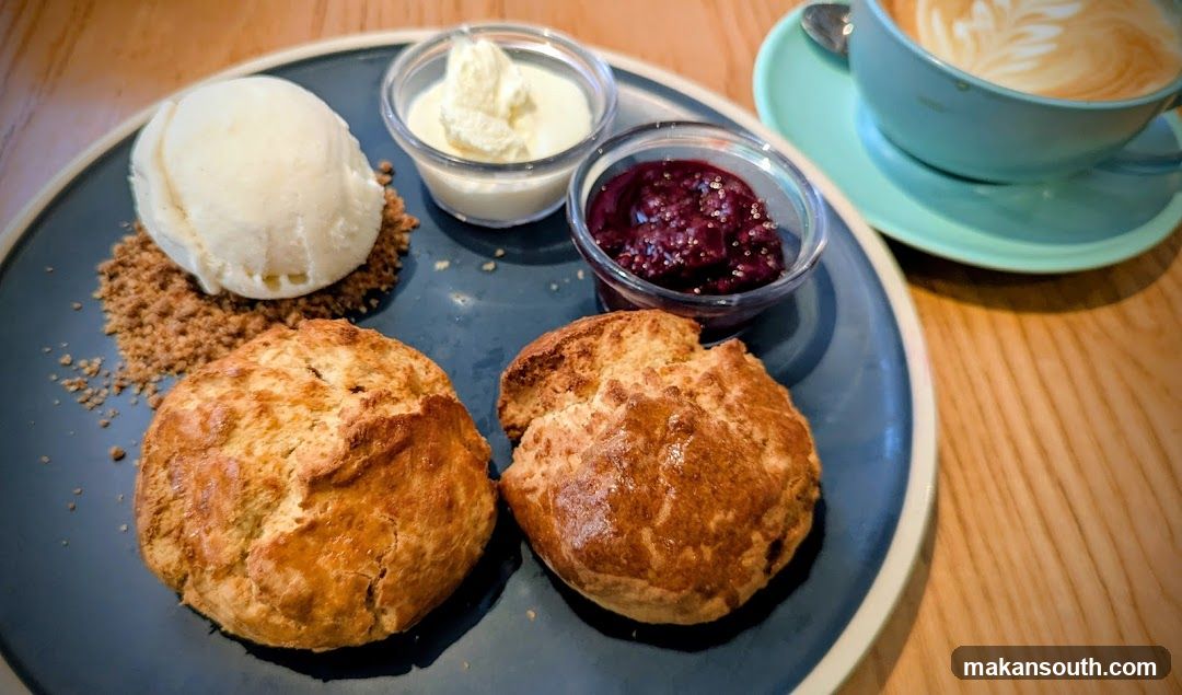 Scones with Cream, Jam, and Ice Cream