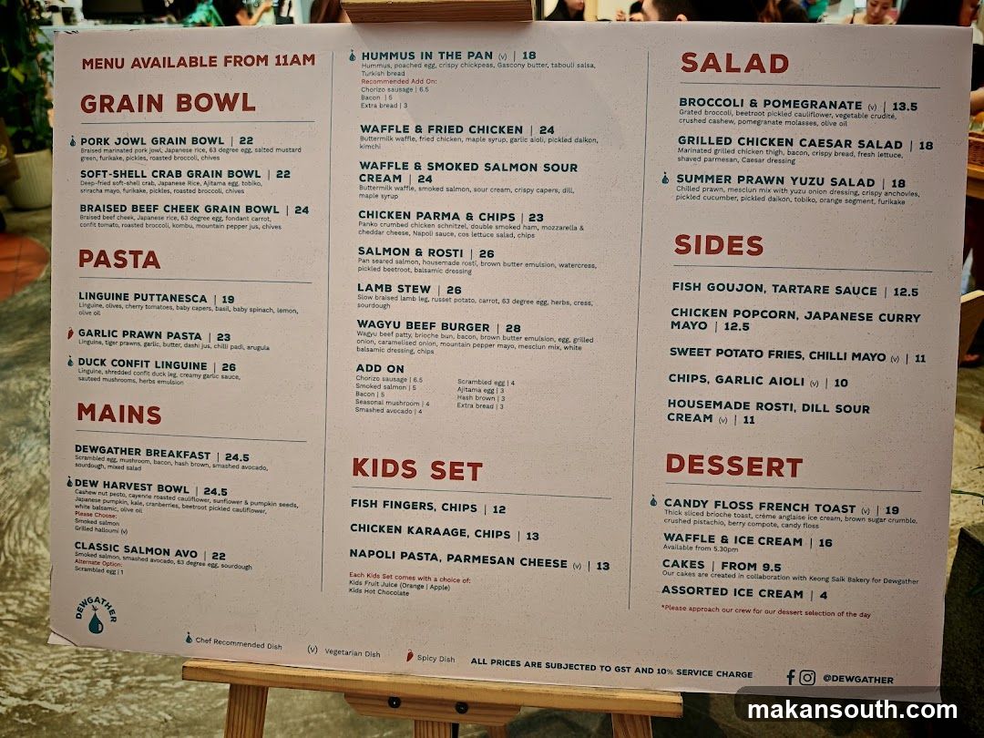 Dewgather Menu