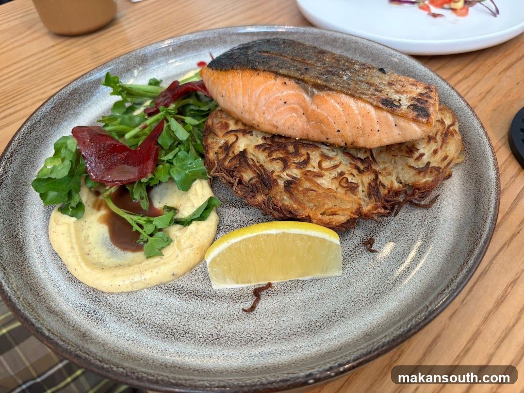 Salmon with Rosti and Salad