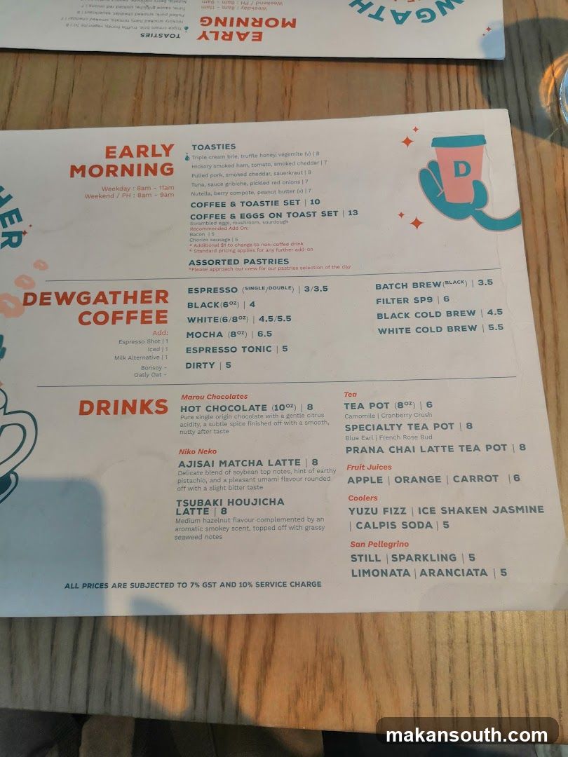 DEWGATHER COFFEE MENU