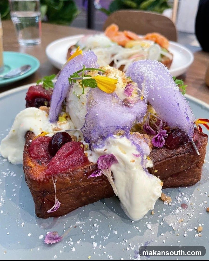 Gourmet French Toast with Berries and Ice Cream