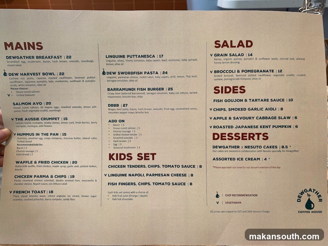 Dewgather Menu