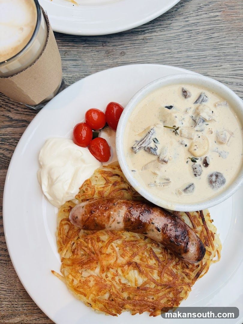 Breakfast Plate with Sausage and Hash Browns