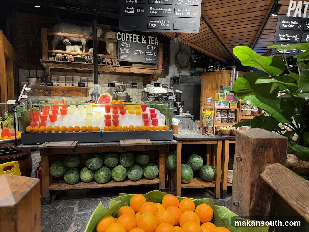 Fresh Juices and Coffee Display