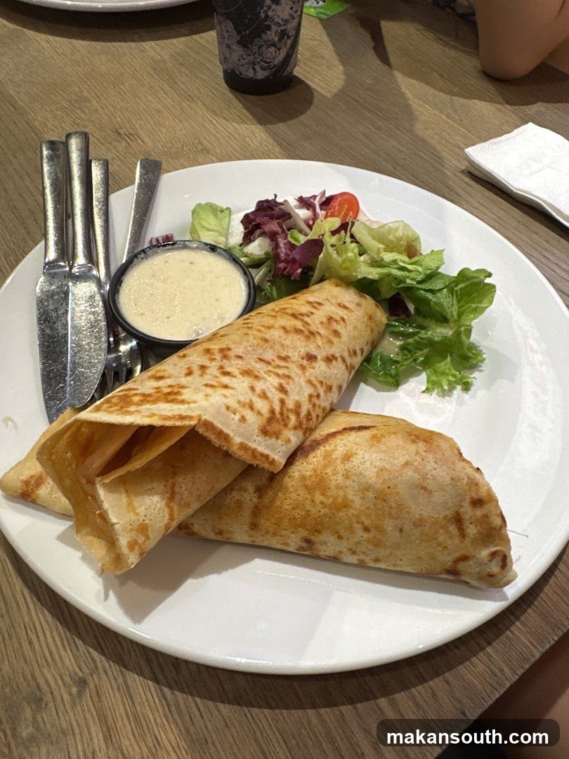 Crepes with Salad and Dip