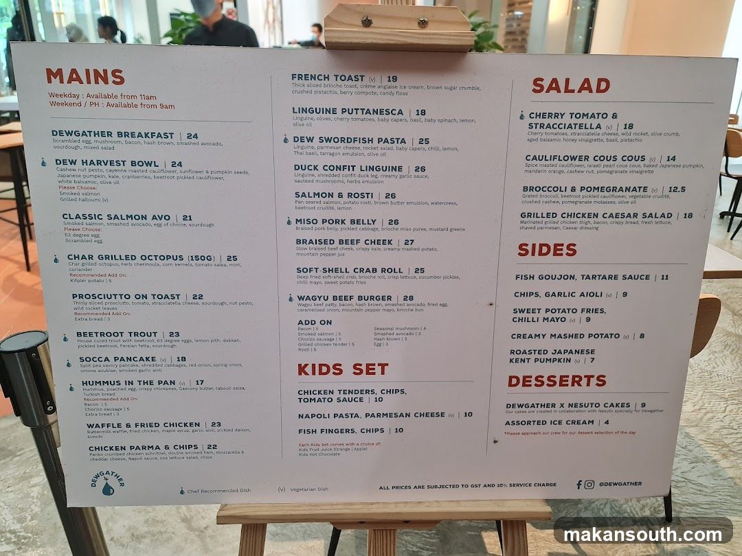 Dewgather Menu