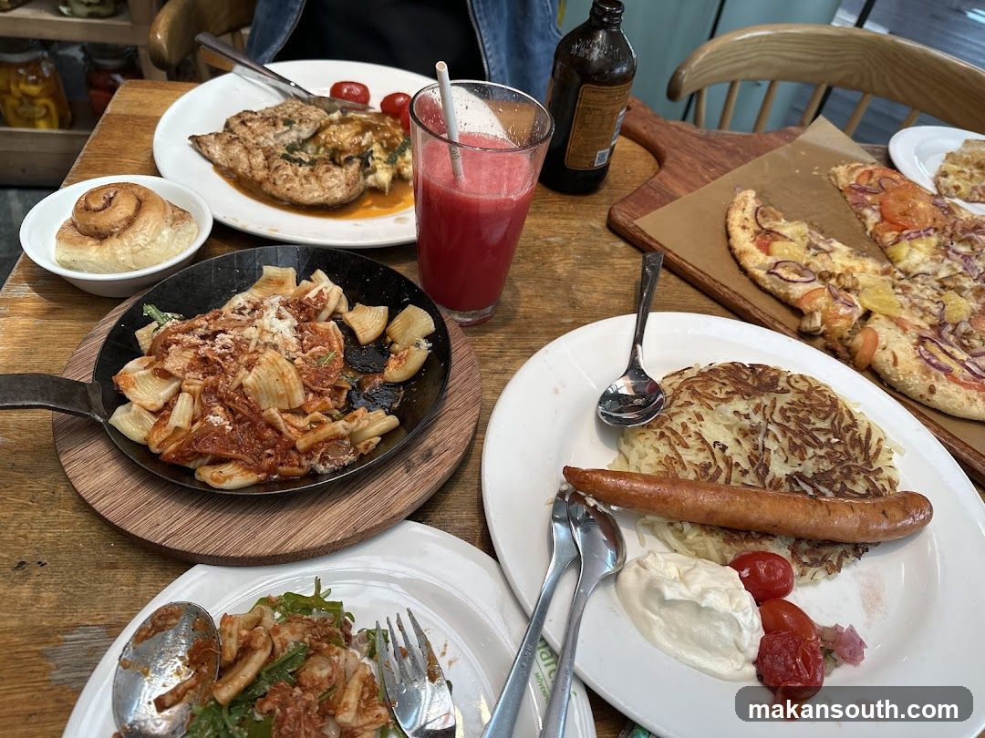 Table with various dishes