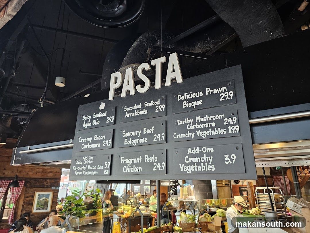 Pasta Menu
