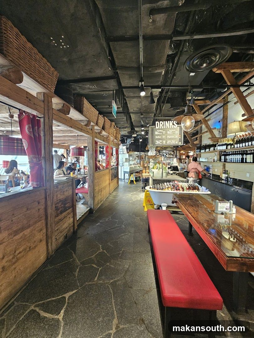 Restaurant Interior with Drinks Menu