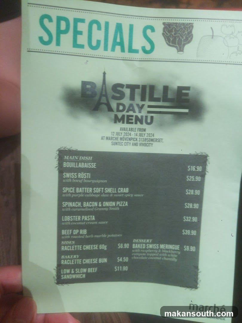BASTILLE DAY MENU