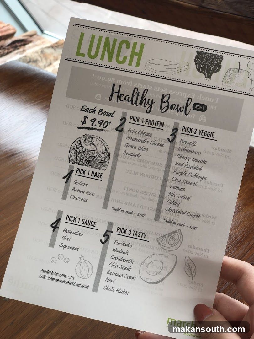 Healthy Bowl Lunch Menu