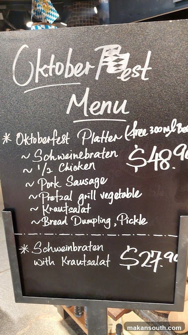 Oktoberfest Menu