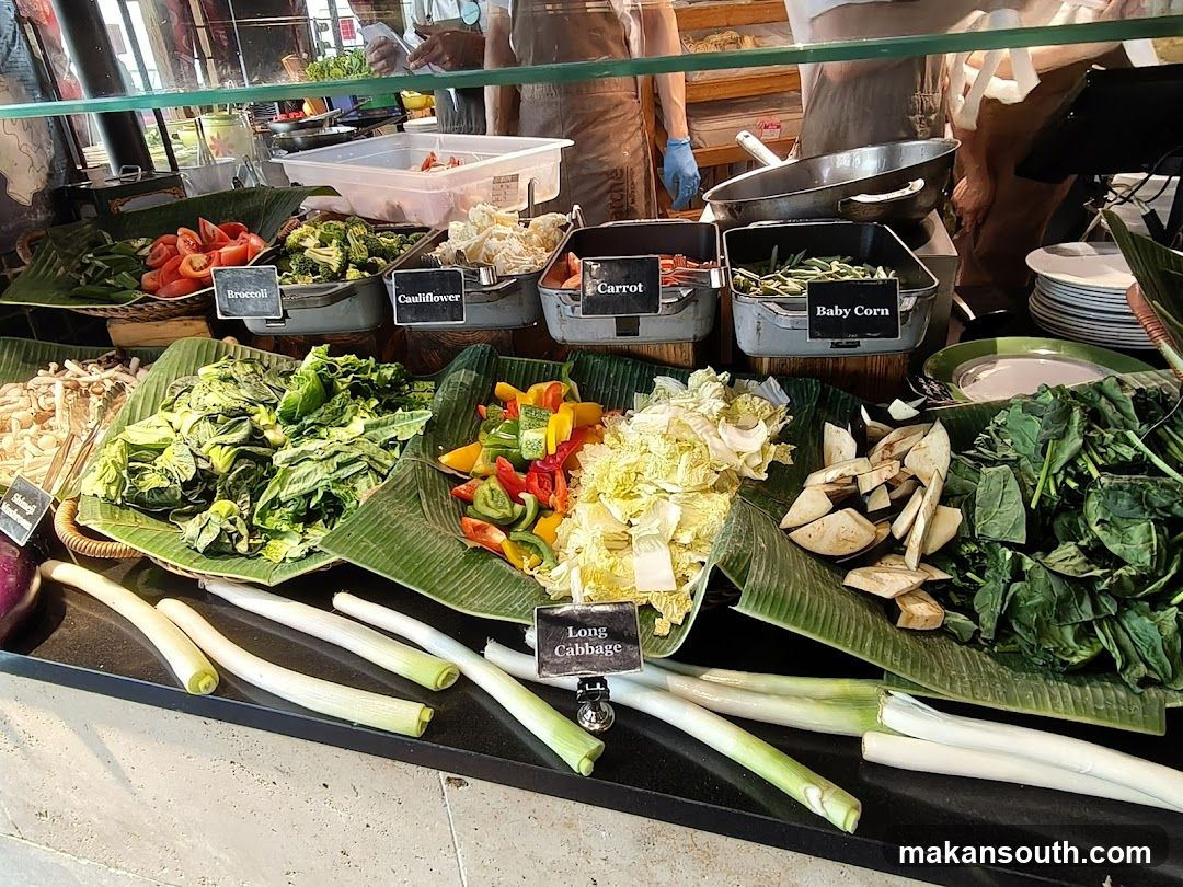 Buffet Display of Fresh Vegetables
