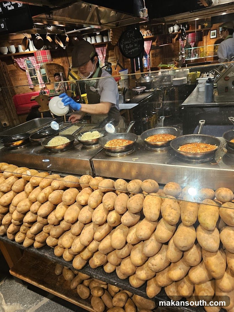 Food Stall with Potatoes and Cooking Station