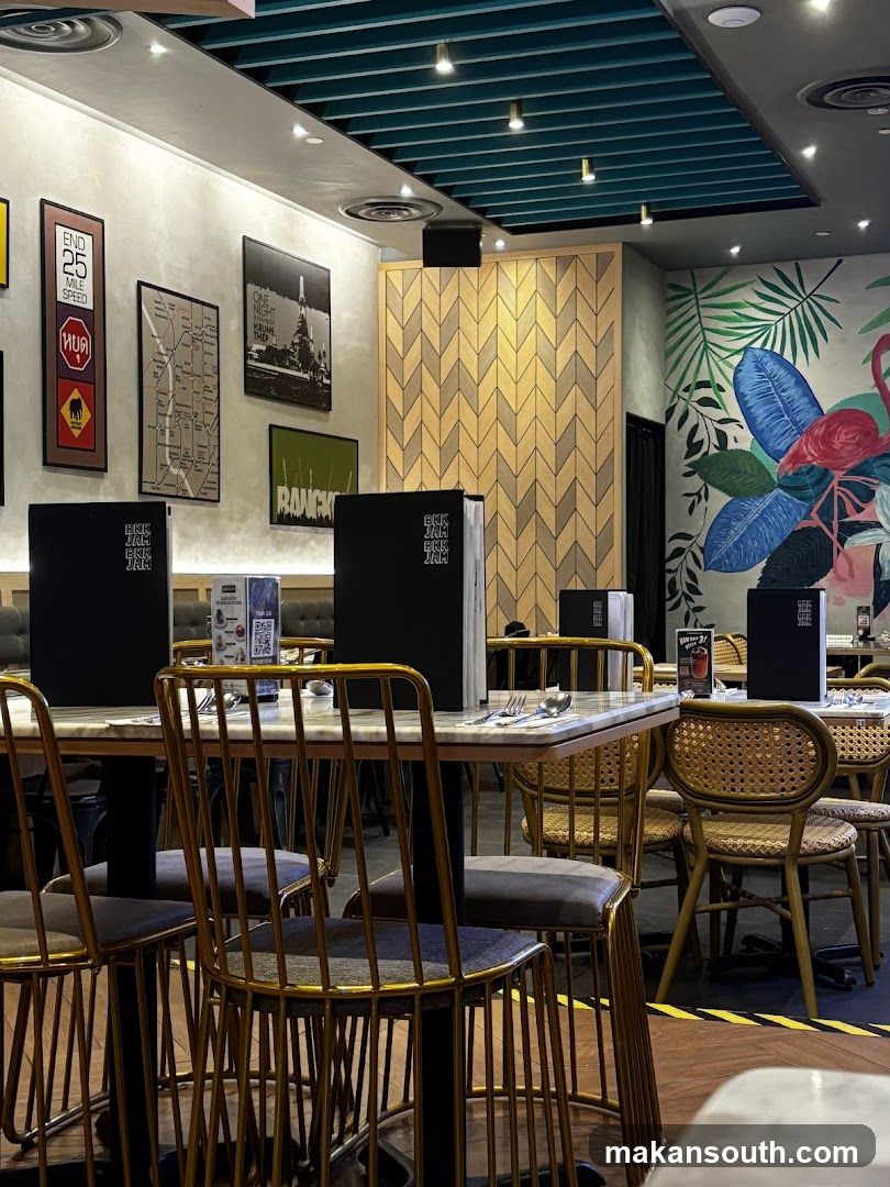 Restaurant Interior with Tropical Decor