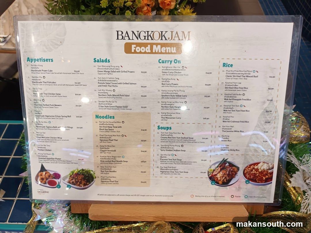 BANGKOKJAM Food Menu