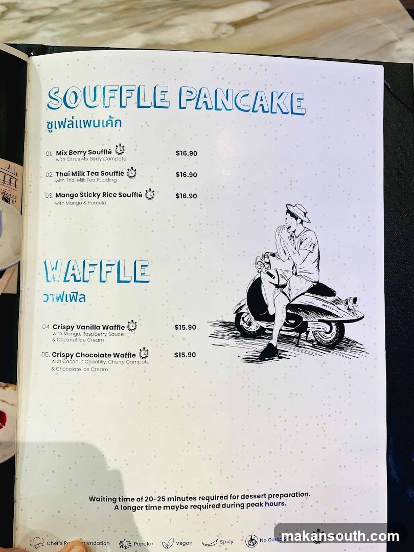 Souffle Pancake & Waffle Menu