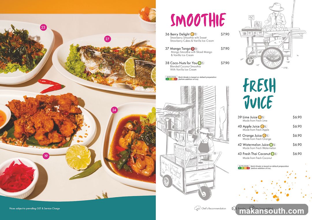 Smoothie and Fresh Juice Menu
