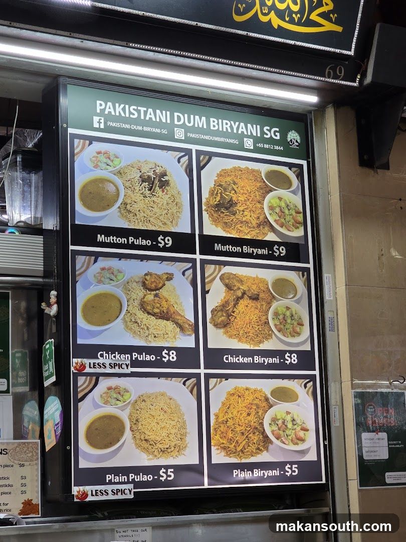 Pakistani Dum Biryani SG Menu