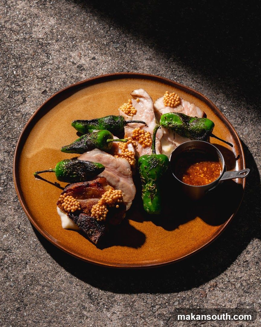 Pork Belly with Peppers and Mustard Seeds