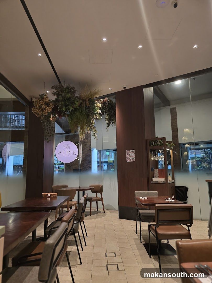 Restaurant Interior with Hanging Plants