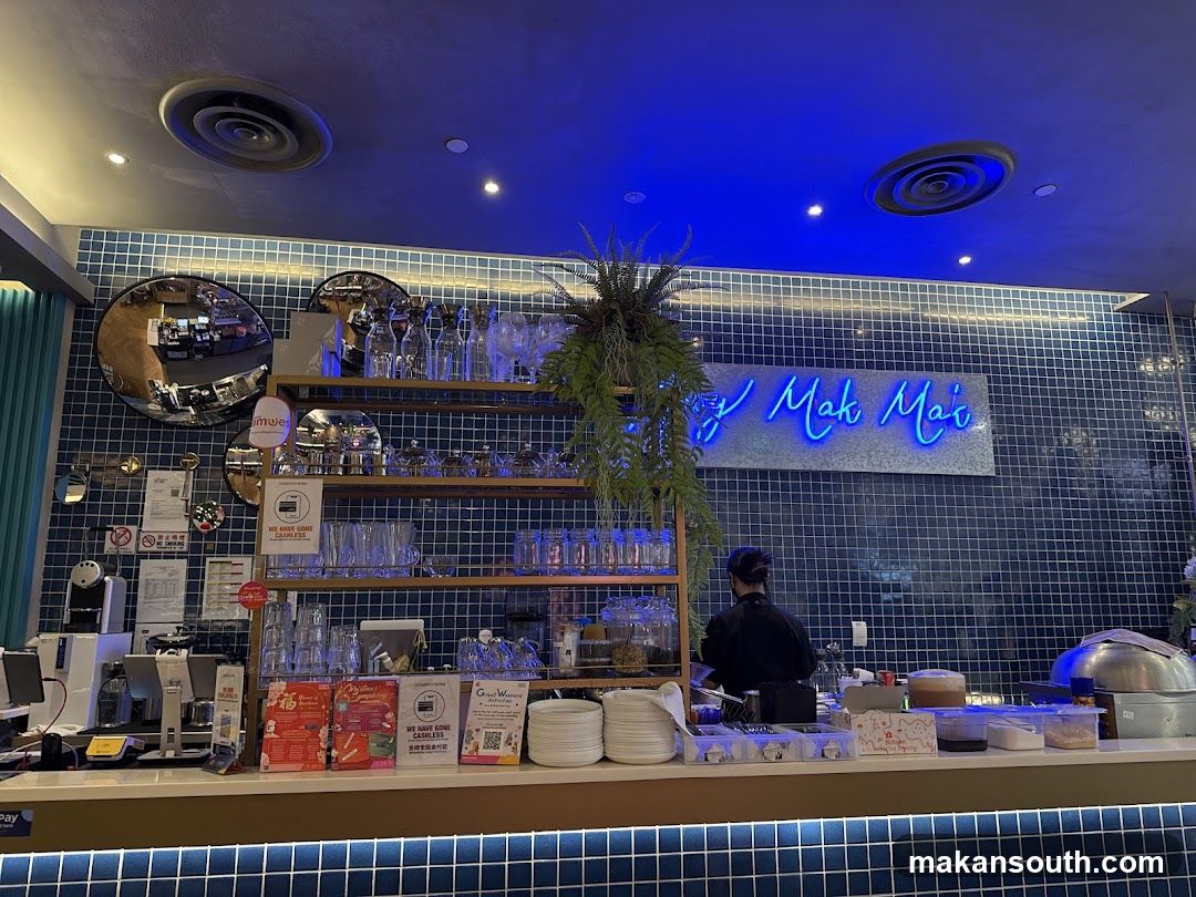 Restaurant Interior with Neon Sign