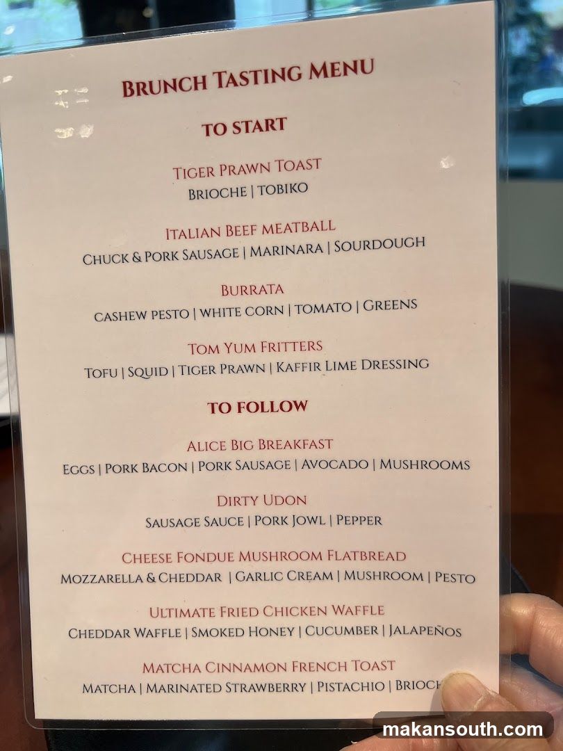 BRUNCH TASTING MENU