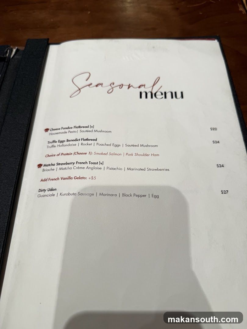 Seasonal Menu