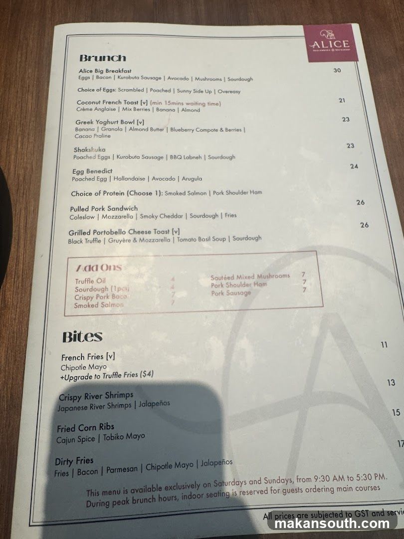 Brunch & Bites Menu