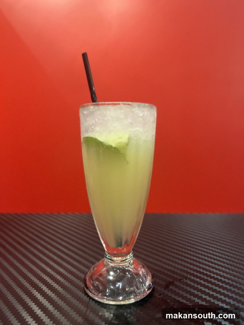 Lime Drink with Straw