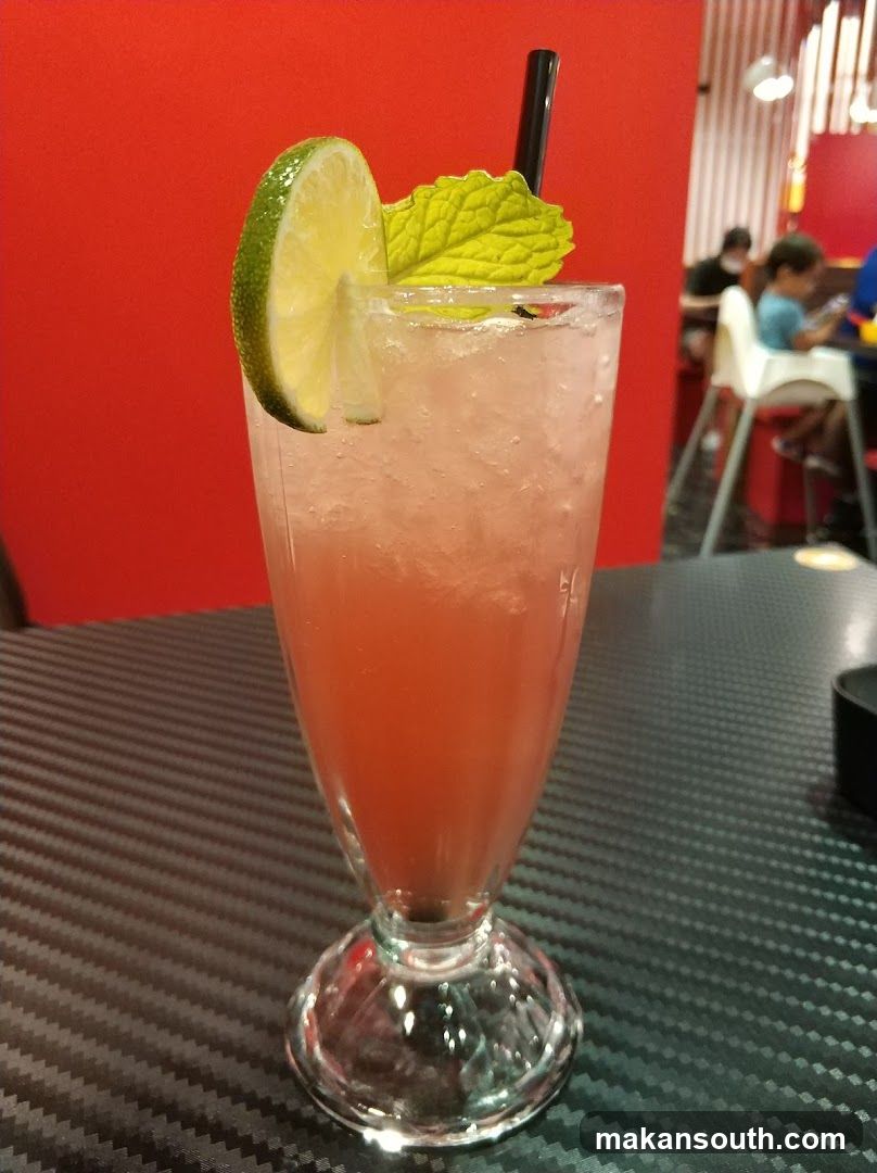 Pink Drink with Lime and Mint