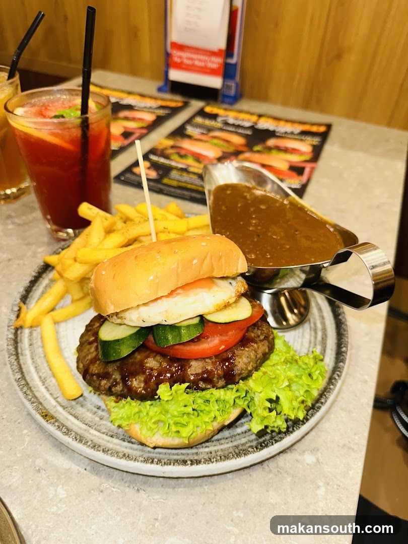 Burger with Fries and Gravy