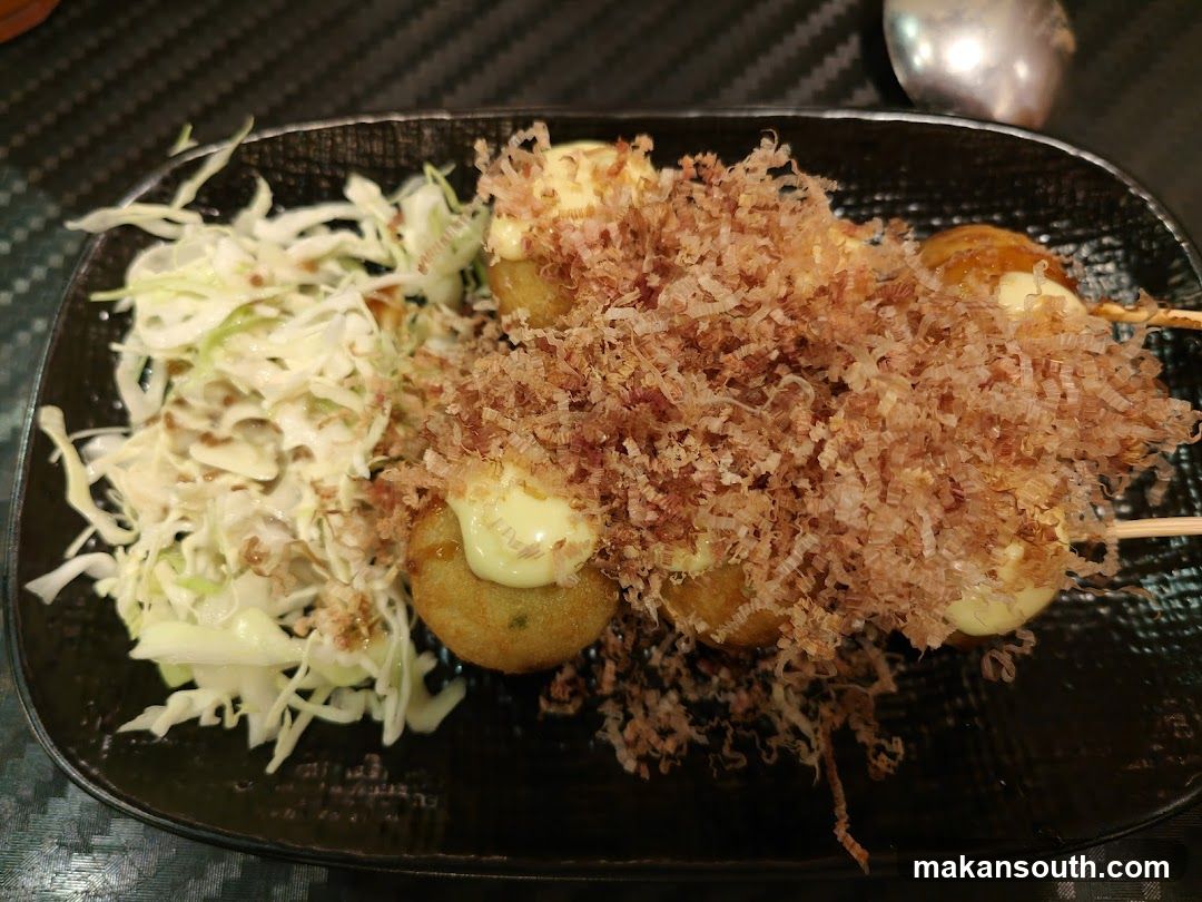 Takoyaki with Cabbage Salad