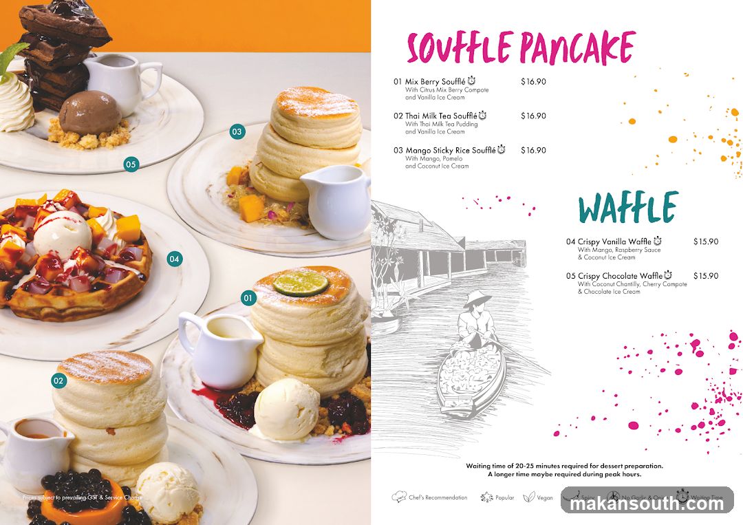 Soufflé Pancake & Waffle Menu