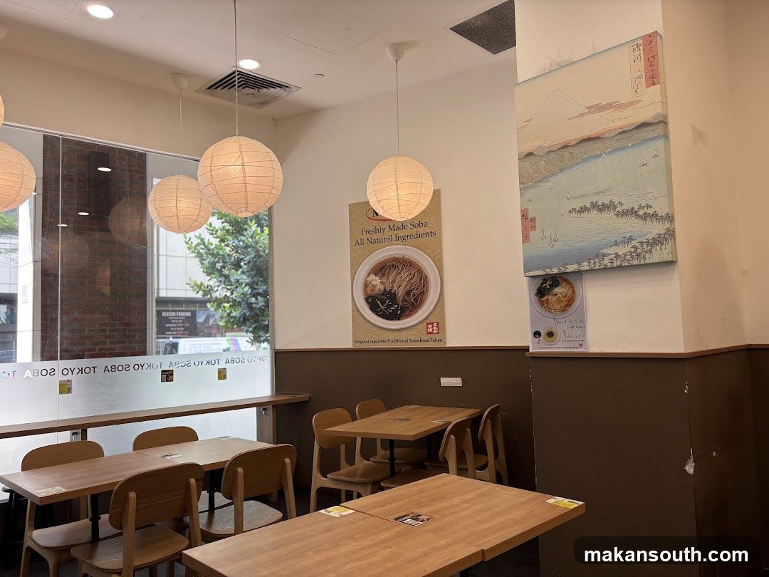 Restaurant Interior with Soba Promotion
