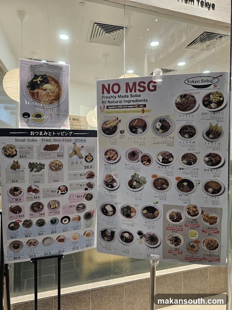 Tokyo Soba Menu