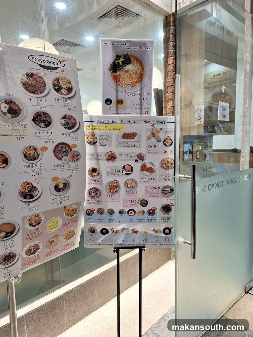 Tokyo Soba Menu