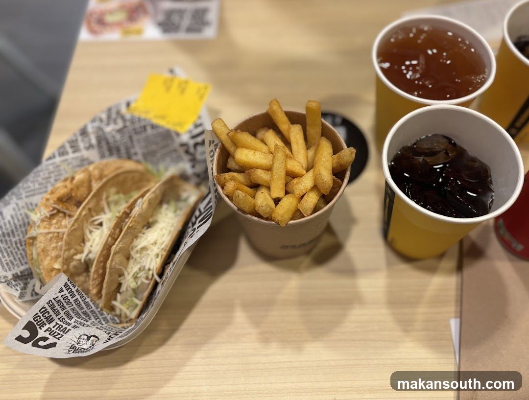 Tacos, Fries, and Drinks