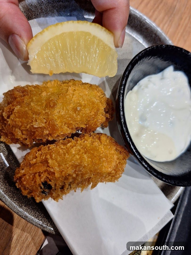 Fried Oysters with Lemon and Dip