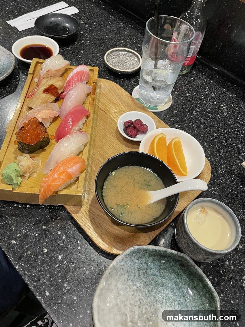 Sushi Platter with Miso Soup
