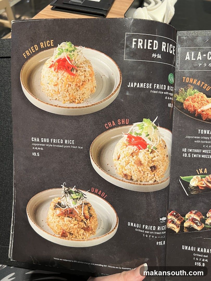 Fried Rice Menu
