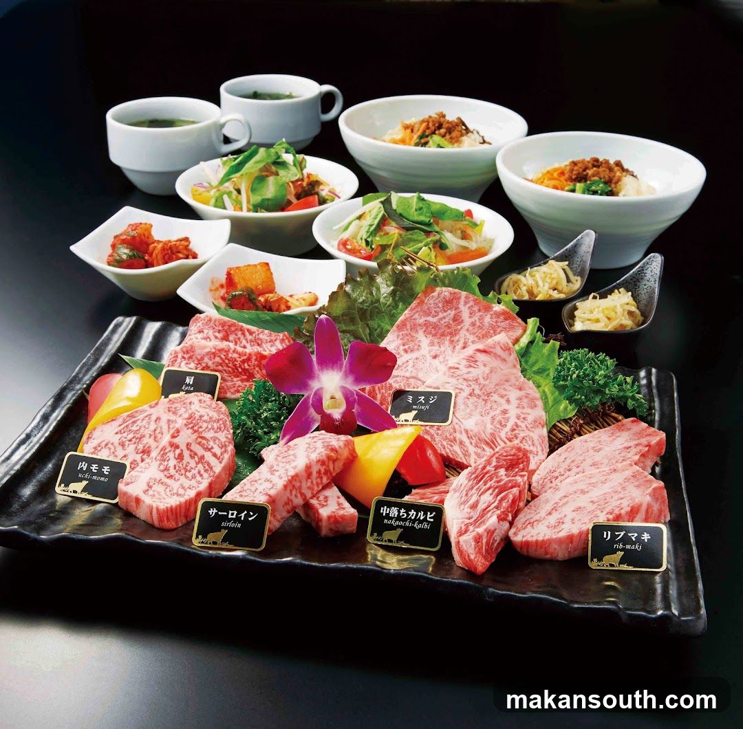 Assortment of Raw Meats and Side Dishes