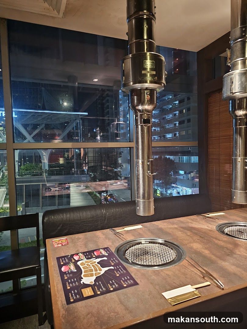 Table with Grills and Menu