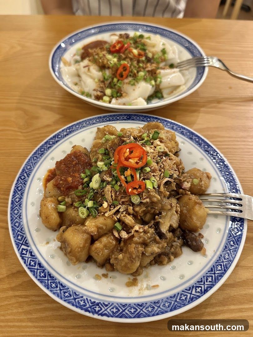 Two plates of food
