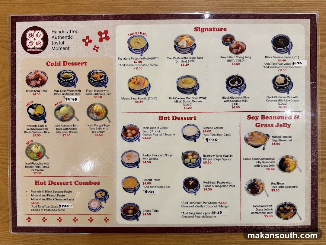 Sweet Dots Menu
